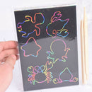 50pcs 32K Scratch Art Paper Drawing Kit DIY Doodle Template Painting Toys