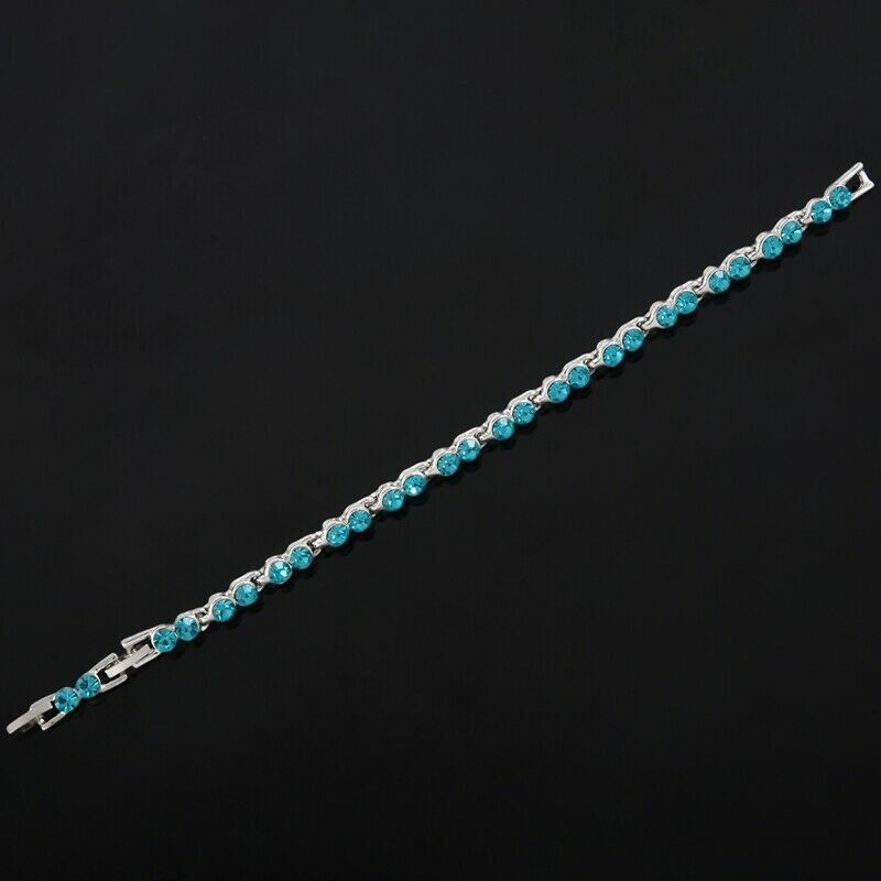 "Ballad for Adeline"aquamarine Tennis Bracelet Made With Women Fashion Jewe