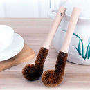 Coconut Fiber Brown Kitchen Cleaning Brush Non-Stick Brush Dish Washing Cup
