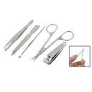 Woman Travel Metal Ear Cleaner Eyebrow Scissor Kit Makeup Tool + Purple Bag C8R7