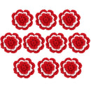 10x Beautiful Crochet Cotton Flower Brooch Women Adornment Present Red S