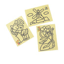 5pcs Kids DIY Color Sand Painting Art Creative Drawing Toys Sand Paper Craft  -Q
