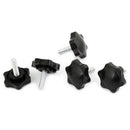 5 pieces M6 x 20 mm external thread 28 mm Plum shape regulator black W3S2