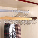 Multifunctional Wooden Scarf Closet Organizer Hanger Ties Belts Shawls Hold M8A1