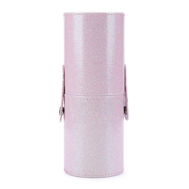 Portable PU Leather Cosmetic Storage Box Makeup Pen Brush Cup (S Pink) A