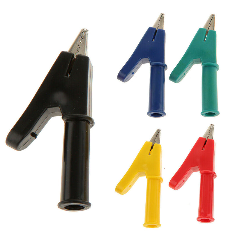 10mm Insulated Electric Alligator Clip Connector Banana Plug Red