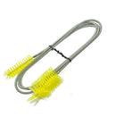 Yellow Flexible Tube Pipe Cleaning Brush Algae Cleaner 1.5m Long 2 Heads