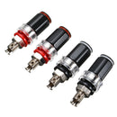 4x Rhodium Plated HIFI Speaker Amplifier Terminal Binding Post Socket Red& Black