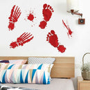 Halloween Horror Blood Hands Blood Feet Living Rooms Walls Red Pvc Stickers