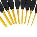 9pcs Soft Handle Aluminium Crochet Hooks Knitting Needles Set Case 2mm-6mm