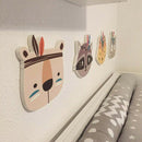 Ins Nordic Style Kids Decoration Wooden Decor Animal Head Wall Decoration C