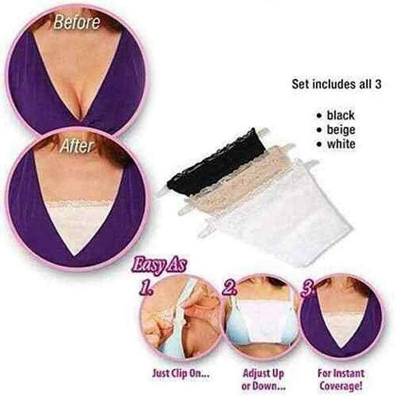 3Pcs Peep Invisible Bra Sexy Lace Set