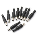 10x 2.1mm x 5.5mm Male DC Power Plug Socket Jack Connector Black Plastic CoverXM