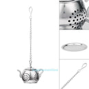 Stainless Steel Teapot Shape Tea Leaf Infuser Tray Spice Herbal Strainer Filter