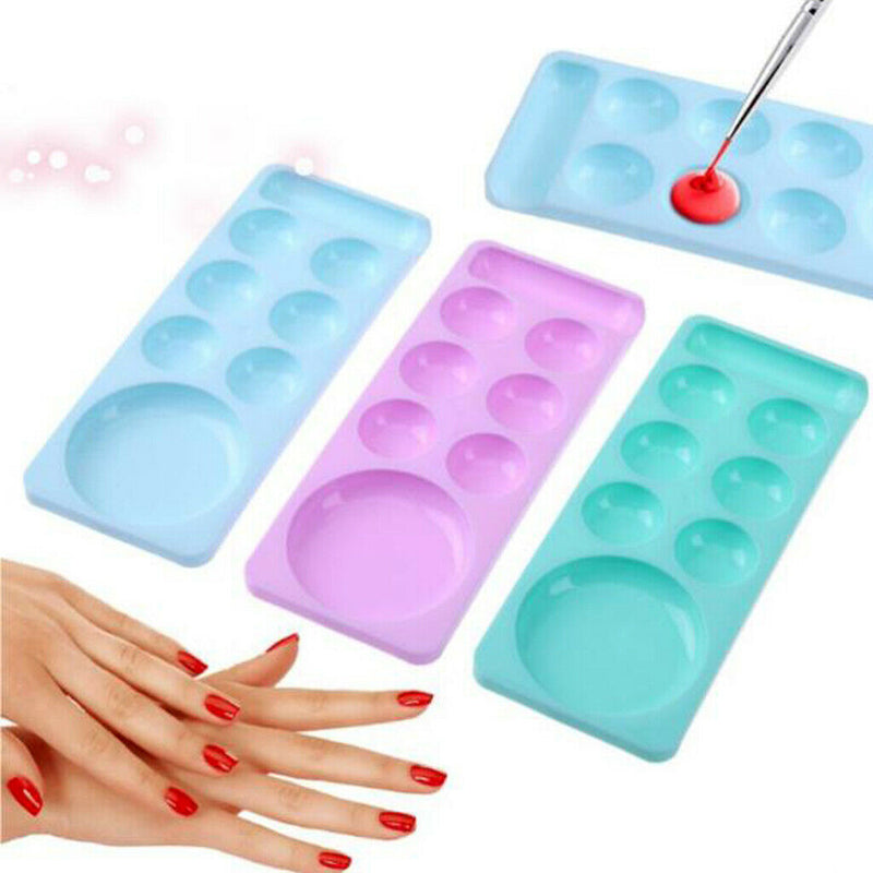 Plastic Nail Art Makeup Mixing Tray Palette Eyeshadow Pigment Ink Blending