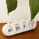 Creative Manual Flip Clock Simple Desk Down Page Clocks Table Clock-White