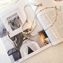 Hip Hop Multi-Layer Imitation Irregular Pearls Chain Metal Beads Line Lock
