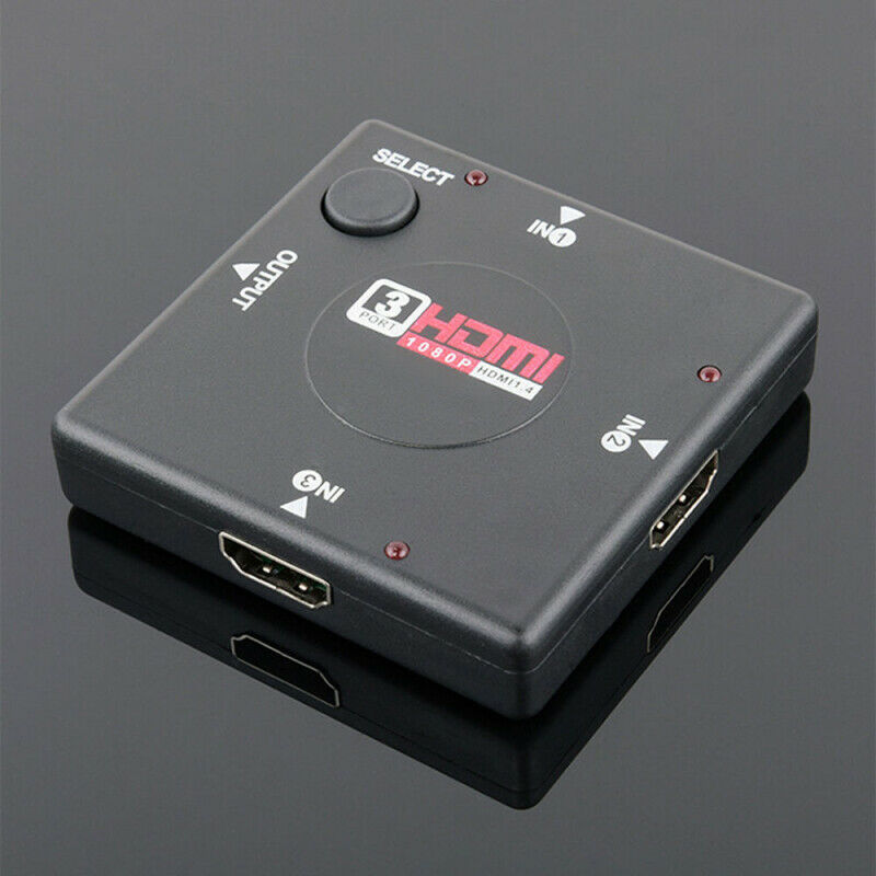 Hdmi HDTV 3 Port Switch AUTO Switcher Splitter Selector HUB Box Cable 108 KDR