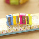 3pcs Candy Color Geometric Plastic Pencil Sharpener Kids School Office Tool New