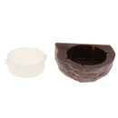 2pcs Reptile Feeder Food Holder Cup Gecko Natural Rock Look Ledge -Magnet Decor