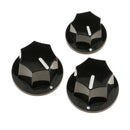 Pack of 3 Plastic Volume+Tone Control Knobs for  Jazz Bass Accessory DIY Black