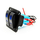 12V-24V 2 Gang blue Rocker Switch Panel Circuit Breaker Boat Marine Waterpr S2Y5