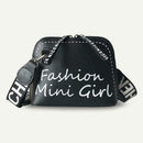 Fashion Women Wide Shoulder Strap Bag Leather Messenger Bag Purse (Black)