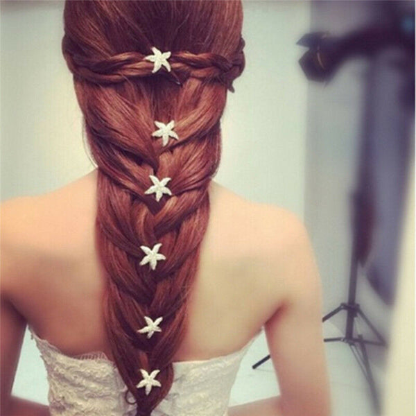 6pcs Girl Starfish Braid  Hairpin Headdress Wedding Party Hair Accessories ly
