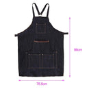 Unisex Pocket Antifouling Denim Cloth Work Apron Cafe Kitchen Cooking Bibs