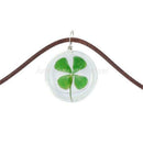 Lucky Crystal Four Leaf Clover Heart Pendant Necklace Irish Shamrock Charm Chain