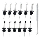 12 Pack Stainless Steel Classic Bottle Pourers Set, Liquor Pourers with Cap