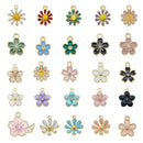 40 Mixed Enamel Alloy Daisy Flowers Pendant Charms DIY Jewelry Accessories CA