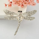 Women Dragonfly Clear Rhinestone Brooch Wedding Party Jewelry Brooch Pin
