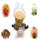 Stainless Steel Kitchen Tools Foldable Vegetable Washing Basket Steam Fry Fo_kz