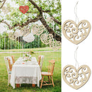 10pcs/bag Wooden Hollow Out Love Heart Pendant Wedding Party Festival Decor A