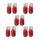 10Pcs Red T10 501 W5W Wedge Interior Car Side Light Bulb Dashboard Dash Capless