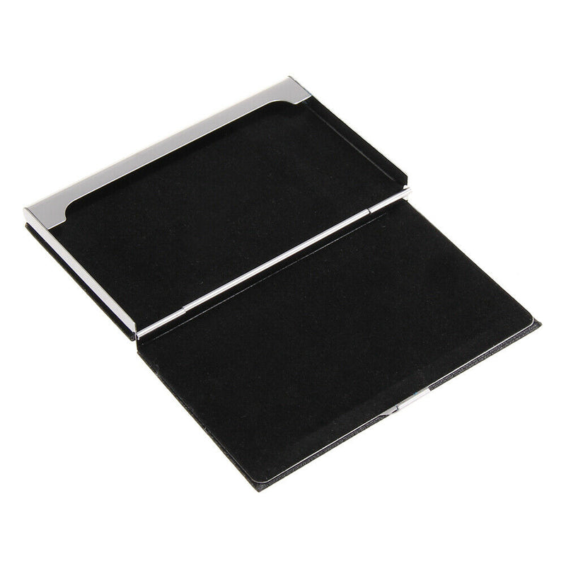 Modern Leather Inner Velvet Pocket Business Name Credit ID Card Holder