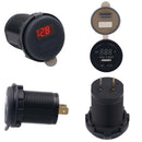 Car Boat Motorhome USB Charger Port+Voltmeter Dust Cap