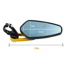 Motorcycle Handlebar Rearview Mirror, Universal, Yellow