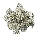 50x Round Star Pentacle Pendant Charms Alloy Necklace Pendant Base DIY Craft