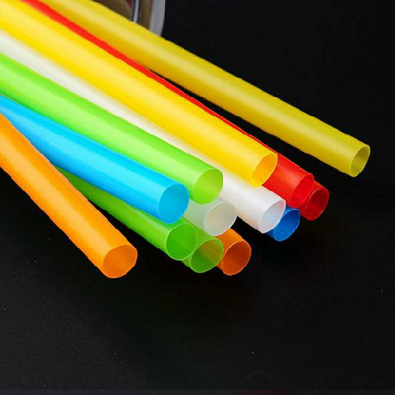 500PCS Large Wide Plastic Colorful Drinking Straws Straw 19cm Party Wedding