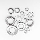 260-Pcs (7-Size) Steel Flat Washer and Lock Washer Assortment Set - Size In