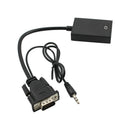 VGA Male to HDMI Female HD 1080P Adapter with 3.5mm Audio Input Cable Converter