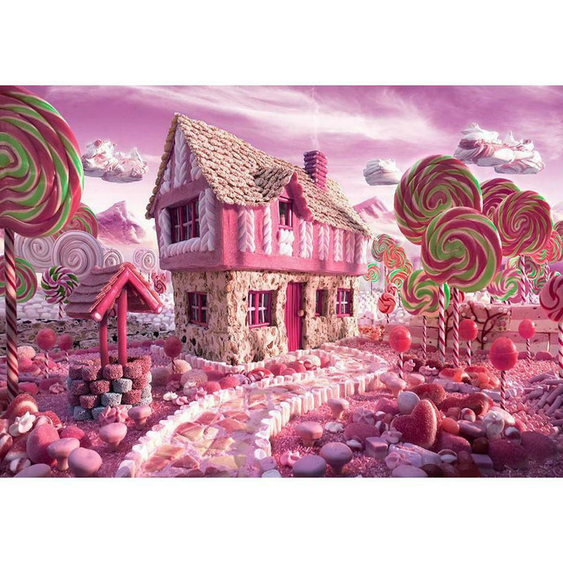 5D DIY Full Drill Diamond Painting Pink Candy Stick Cross Stitch Embroidery