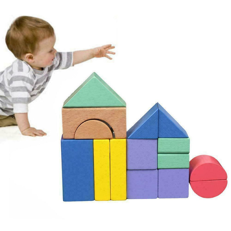 Children Baby Educational Toys Kids Wooden Building Blocks Baby Shape Cogni