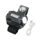 LED Wrist Flashlight Rechargeable Waterproof Watch Light with Compass for