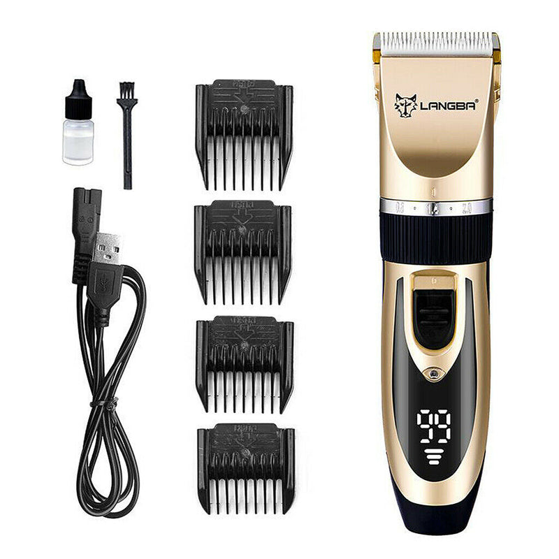 Cordless USB Electric Pet Hair Trimmer Set Mute Razor Clipper Dog Shaver