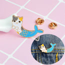 Enamel Mermaid Cat Brooch Pins Shirt Collar Pin Breastpin Women Jewelry Gift  Z