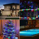 5M 16.4ft Waterproof RGB Solar Powered LED Rope Tube Light Outdoor Garden Lamps