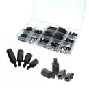 260pcs/box Black Nylon Outer Hex Screws Nuts PCB Standoff Assortment Kit